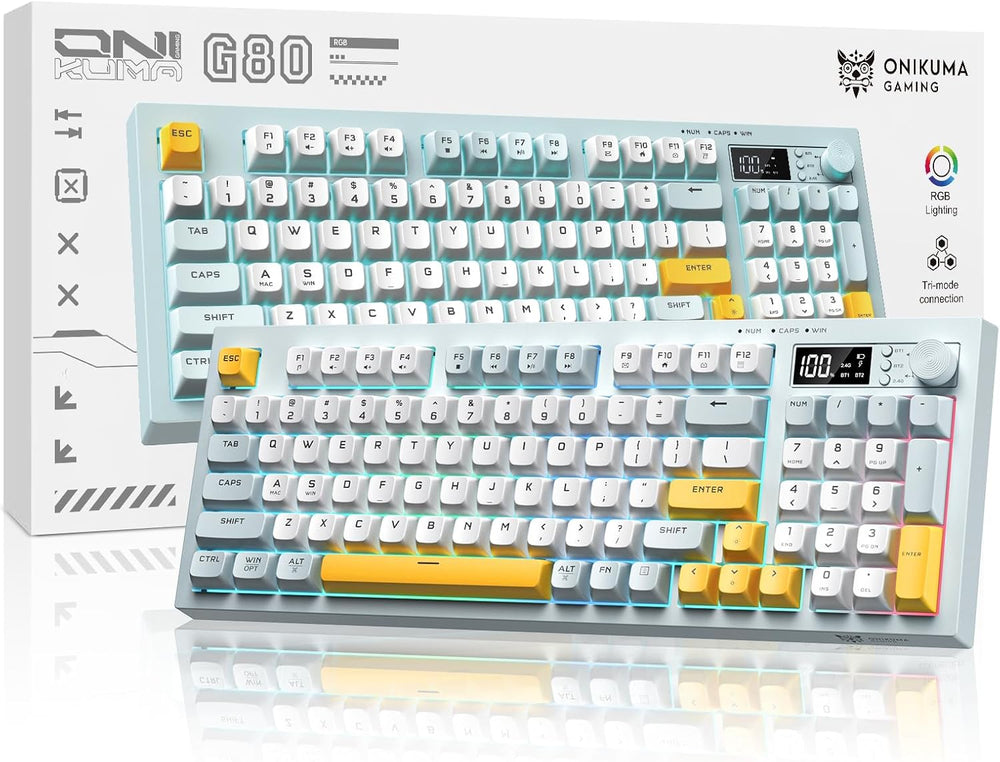 Teclado inalámbrico trimodal, Onikuma Gaming, membrana silenciosa.