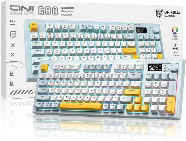 Teclado inalámbrico trimodal, Onikuma Gaming, membrana silenciosa.