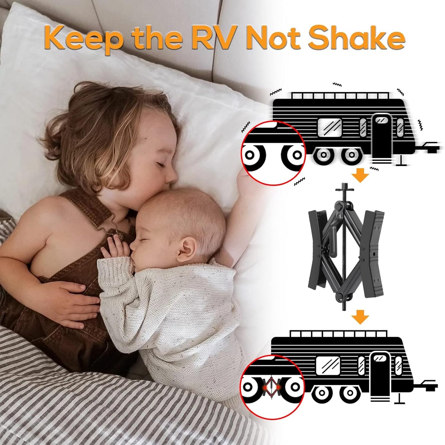 Juego de 2 estabilizadores de rueda de cámper, bloqueo en X.