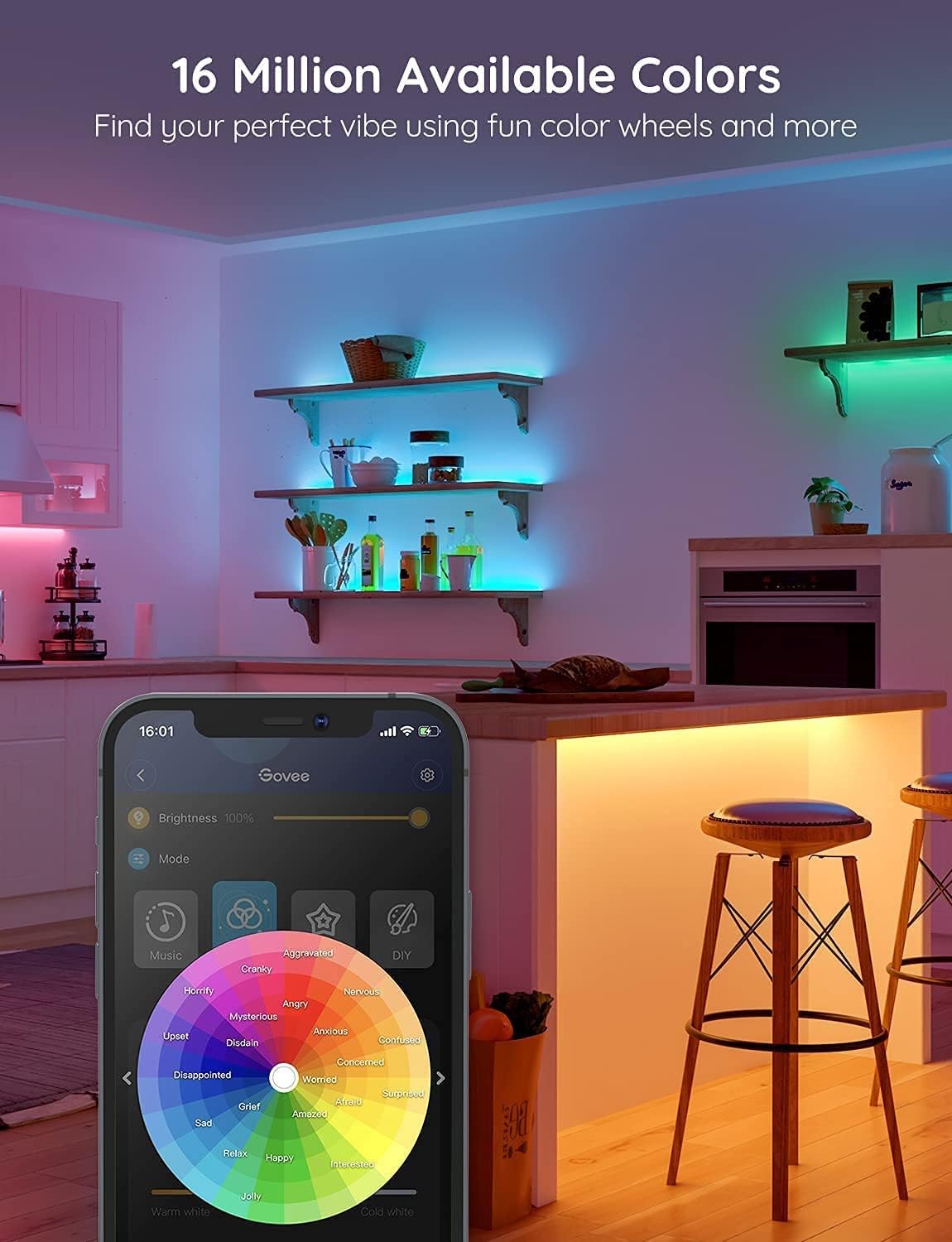 Govee - Tira de luces LED de 100 pies Bluetooth