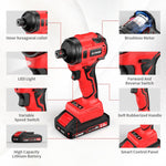 Kit de destornillador de impacto inalámbrico NAWIN de 20 V. con estuche.