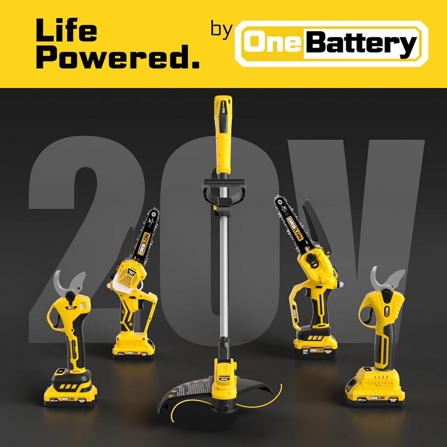 Podadora de cuerda electrica inalámbrica de 15", (batería no incluida) ORBLON