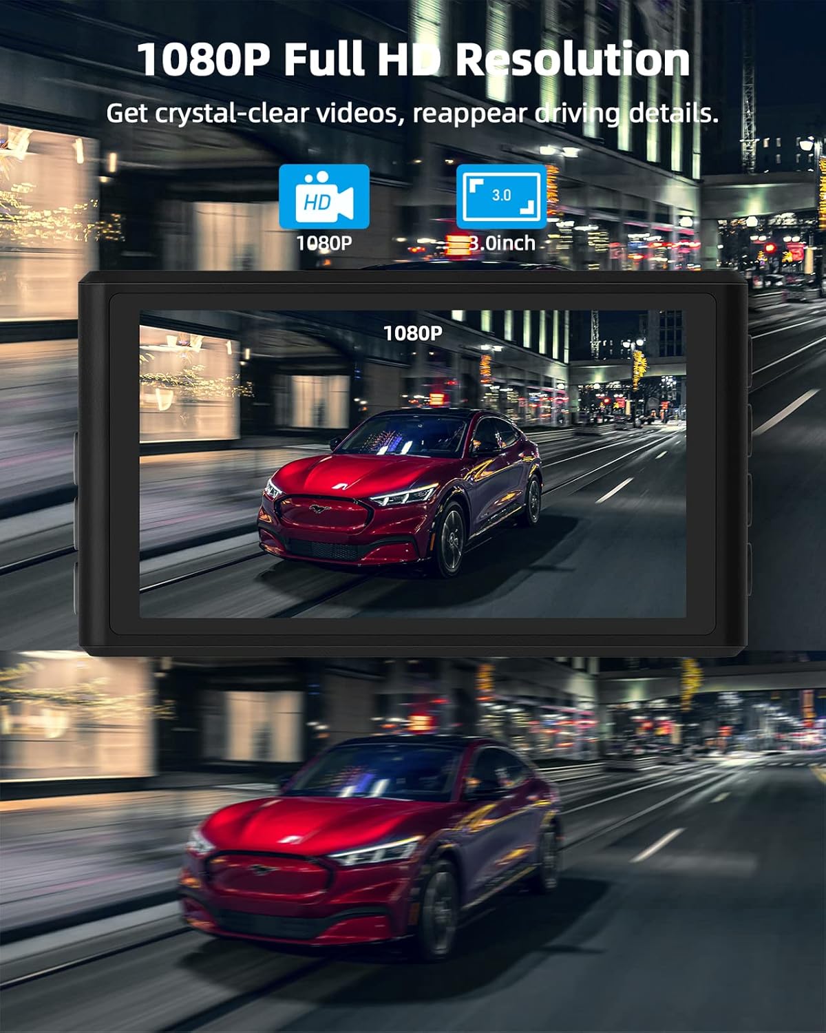 Cámara frontal para salpicadero,de tablero con tarjeta SD de 32 GB.