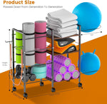 Rack Organizador para Tapetes de Yoga y Gimnasio con Soporte para Pelota