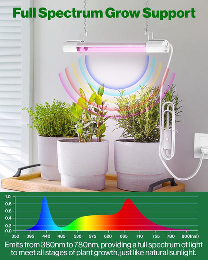 Luz LED de crecimiento, 1 pie, para plantas de interior, enlazable.