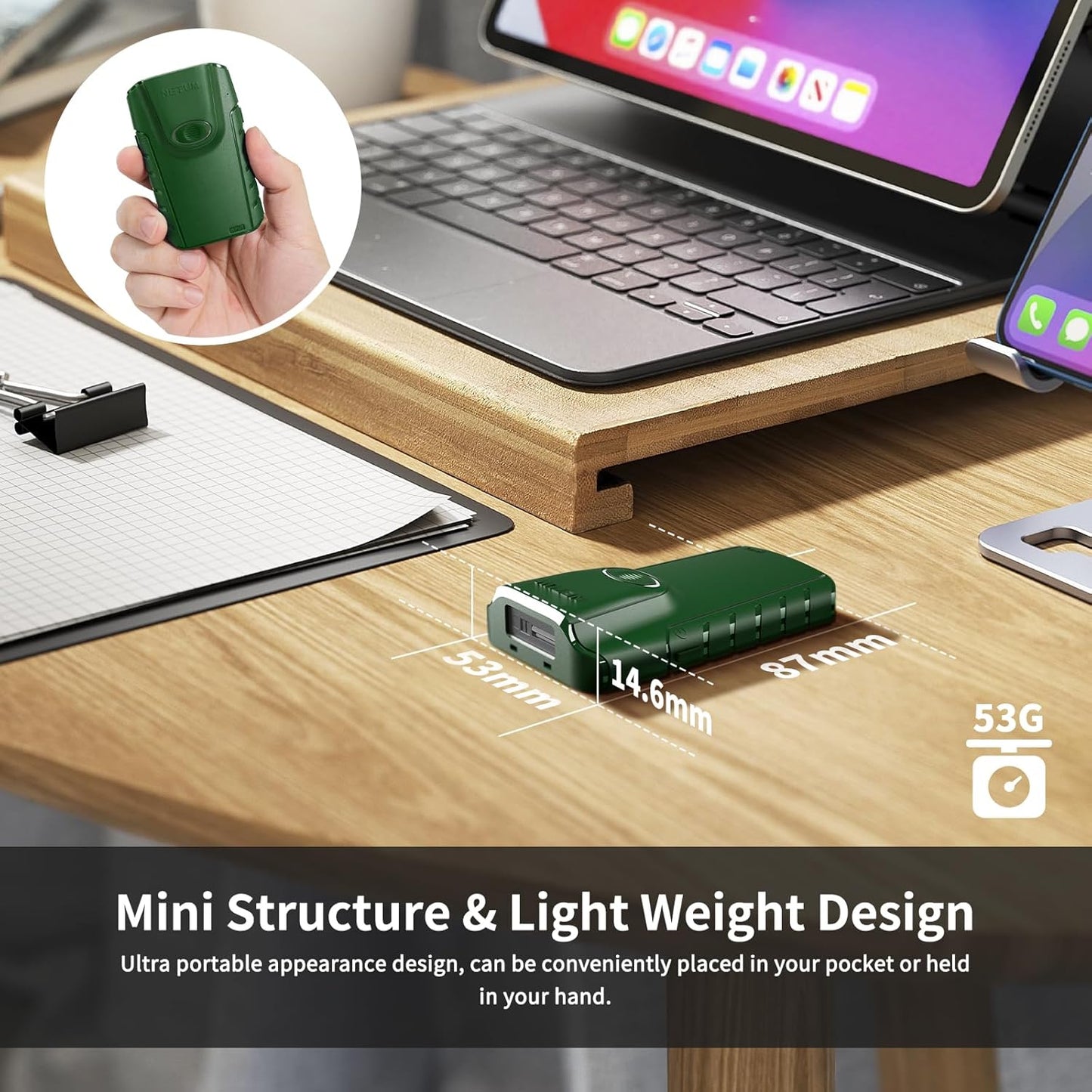 NETUM Escáner de código de barras Bluetooth 1D, CCD portátil pequeño 3 en 1