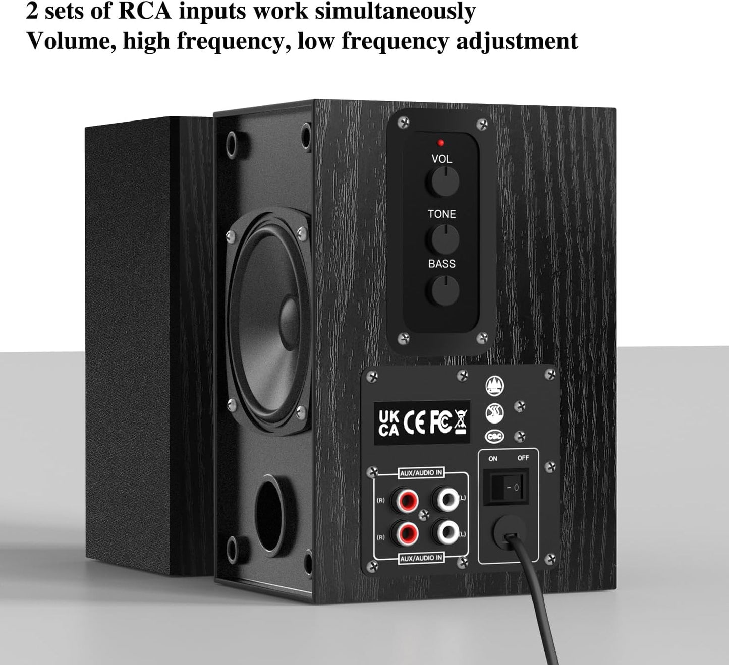 Altavoces envolventes, de estantería, 3.5-RCA, estantería y pared.