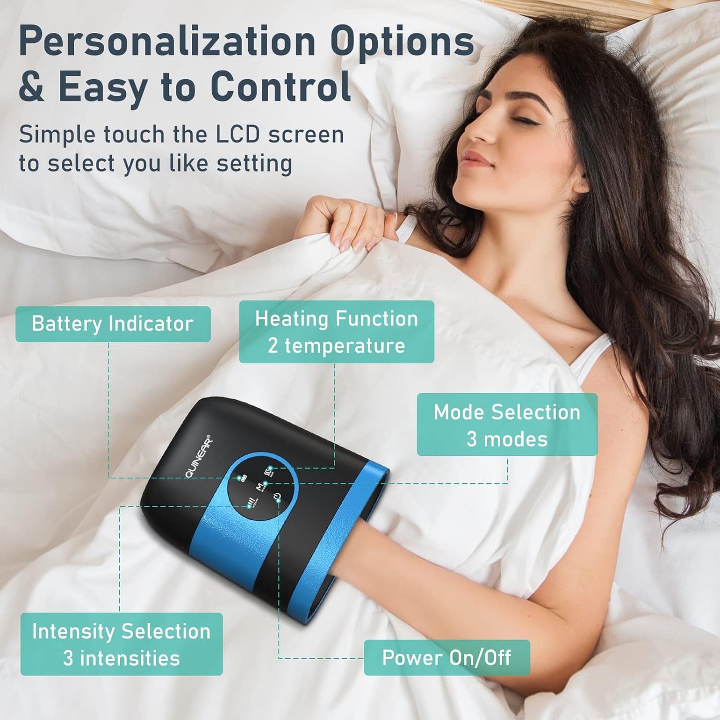 Masajeador de manos inalámbrico con calor y compresión para artritis