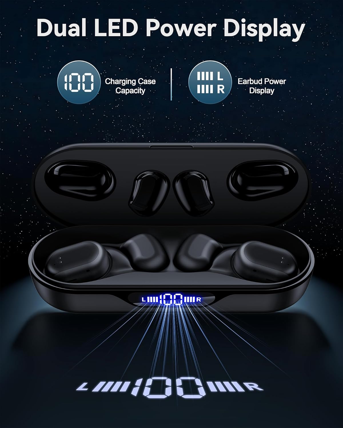 Auriculares Bluetooth 5.3, diseño abierto de gancho, (USADO).