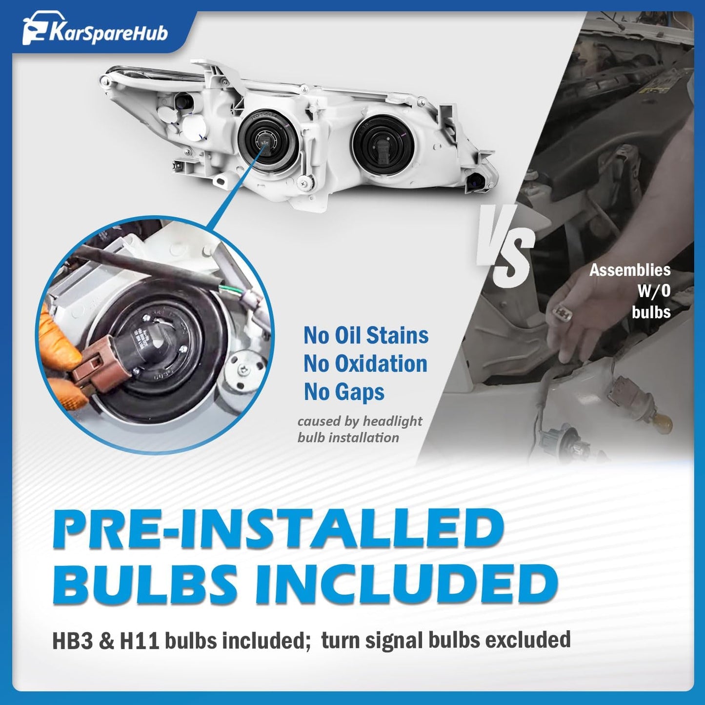 Faros delanteros para Toyota Camry 2012-2014, Black Housing.