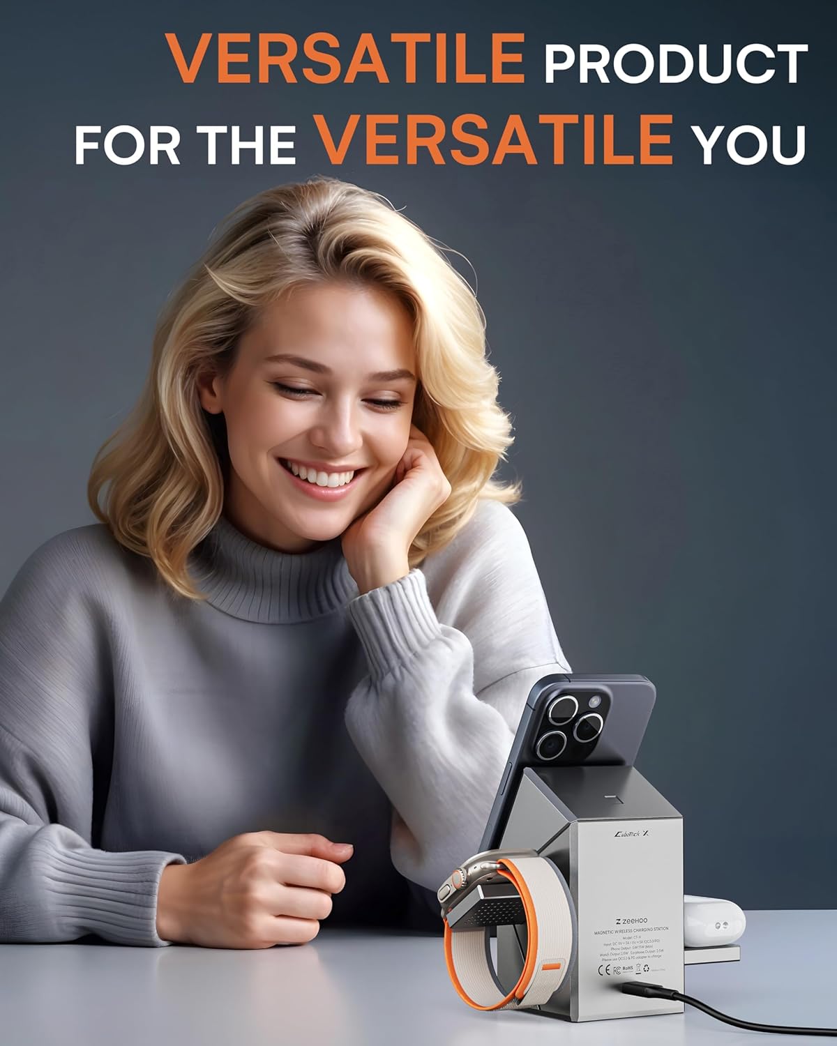 Zeehoo Estación Giratoria De Carga 3 En 1 (USADO)