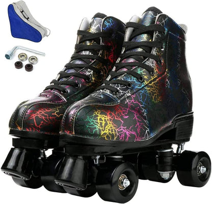 Patines De 4 Ruedas Unisex Doble Fila Retro Para Adultos TALLA 26.5CM