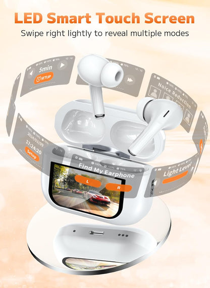 Auriculares inalámbricos Bluetooth 5.4, con visualización táctil.