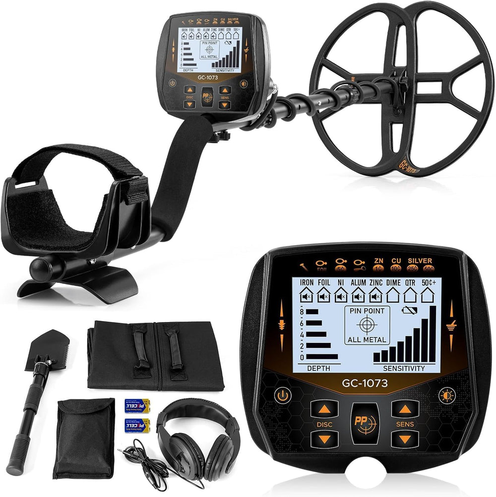 Detector de metales Hazlewolke GC-1073, 13"- 8 tipos de metales