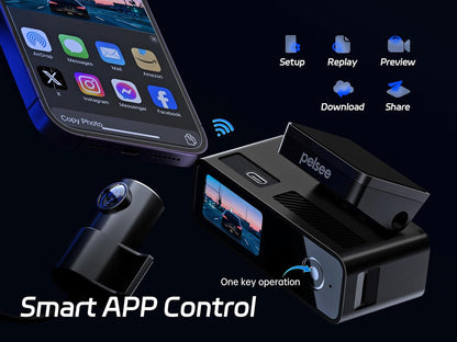 Dash Cam Pelsee P1 Duo 4K Delantera y Trasera WiFi (USADO)