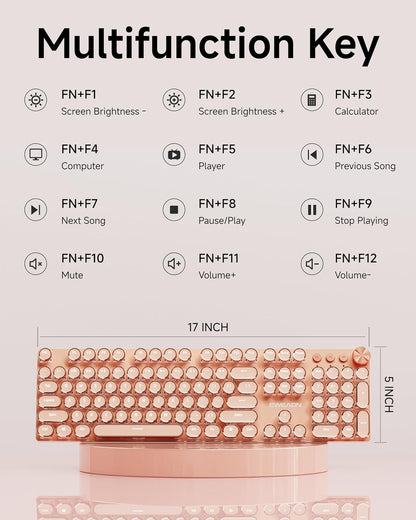 Teclado EWEADN V20 Mecánico Inalámbrico Retro RGB