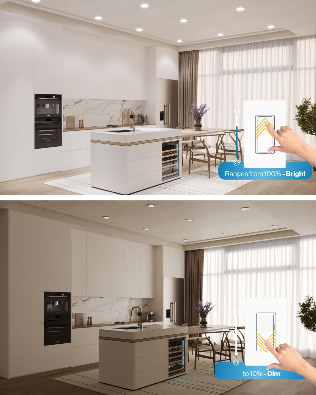 Paquete de 24 luces LED, empotrables de 6", ultradelgadas, Sunco.