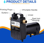 Bomba de agua portátil, de transferencia, hierro fundido, (USADA)