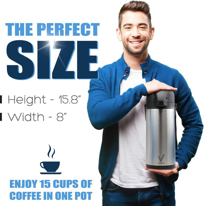 Dispensador de café con bomba de aire, para agua fría/caliente, 102 OZ