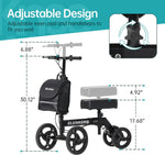 Andador de rodilla orientable Elenker, ruedas de PVC, Scooter