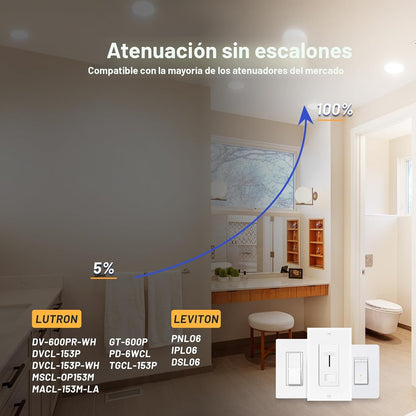 Luces LED empotrables Amico de 6 pulgadas con caja, 24 pack