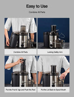 Exprimidor de frutas Qcen KS-501, centrífugo de 500 W, sin BPA.