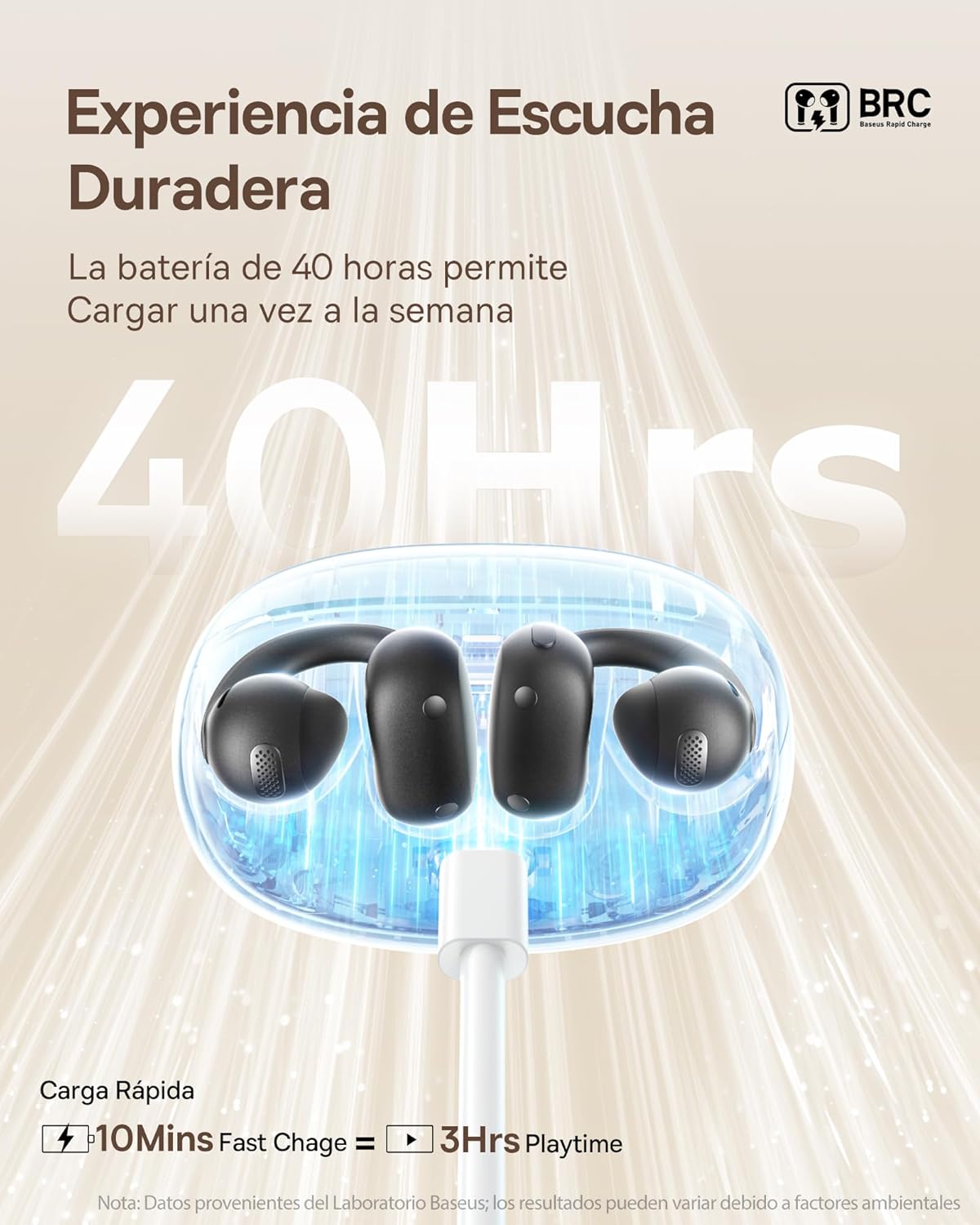 Auriculares abiertos de clip, Baseus MC1, BT , iPhone, Android.(USADO).