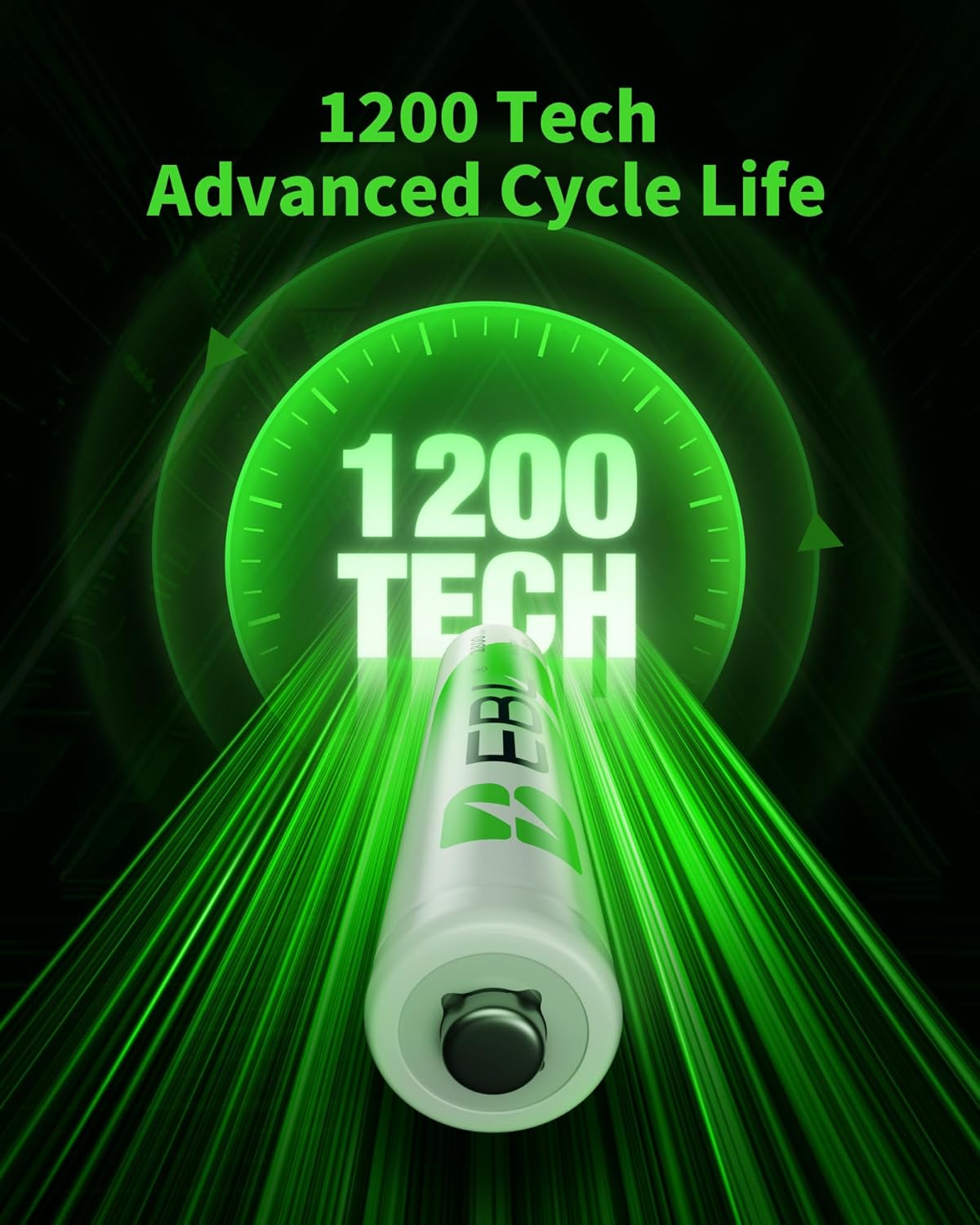 EBL-Paquete de 8 Pilas Recargables AA, 2800mAh de Alta Capacidad