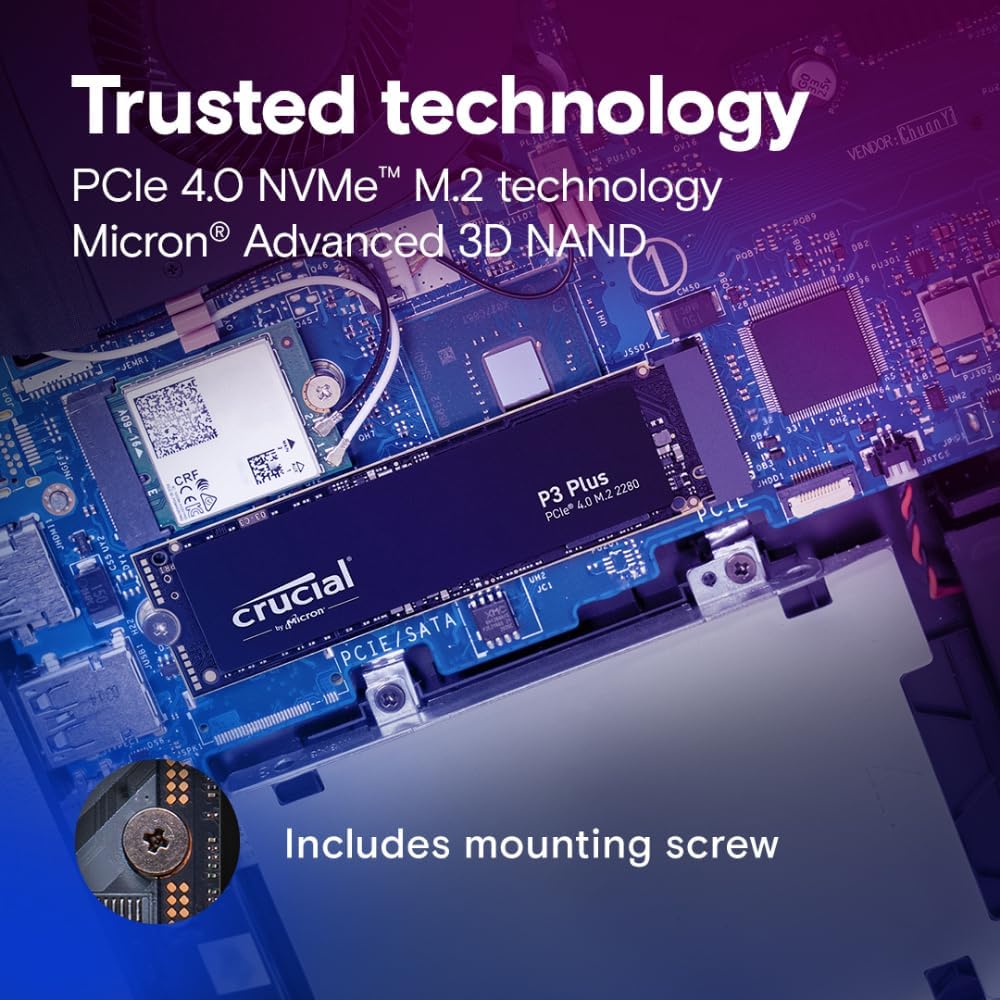 Unidad de estado sólido SSD, Crucial P3 Plus 500GB (USADA).