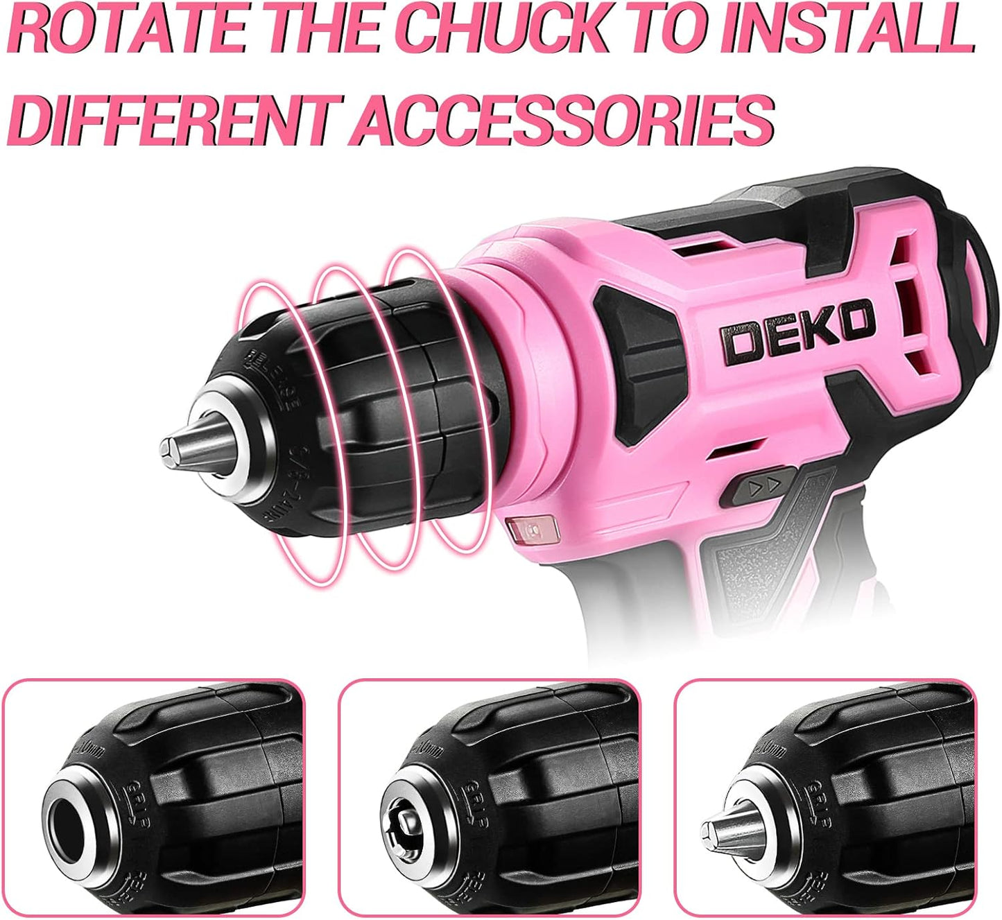 DEKOPRO Taladro inalámbrico de 8 V.