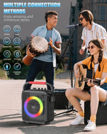 Máquina de karaoke Bluetooth, Moyleaf, con dos micrófonos inalámbricos.