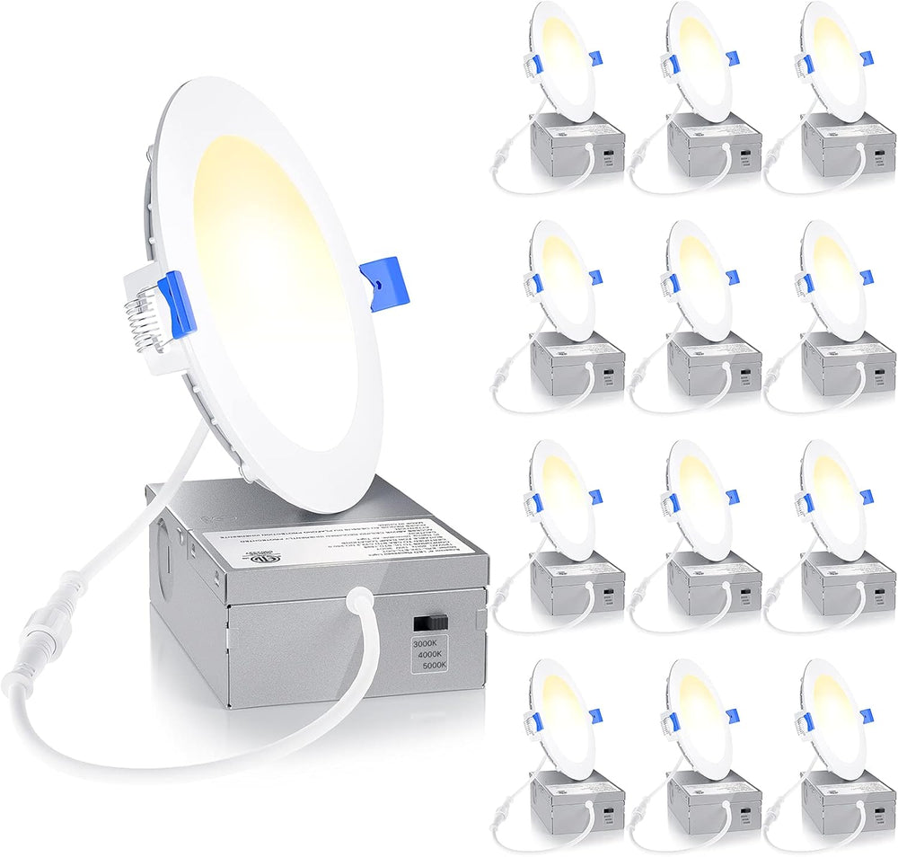 LED Empotrables 6" ultra delgadas 12pz Ensenior 12W Regulables