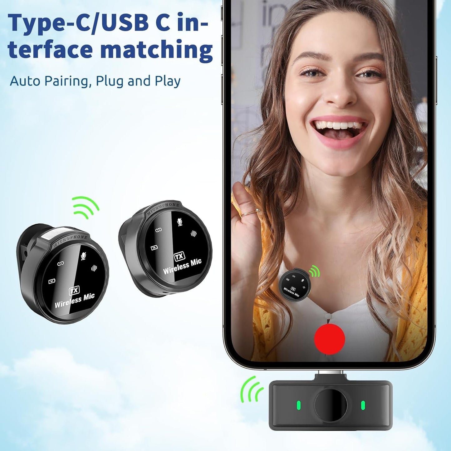 Micrófono de solapa inalámbrico J6 Plug & Play para iOS.