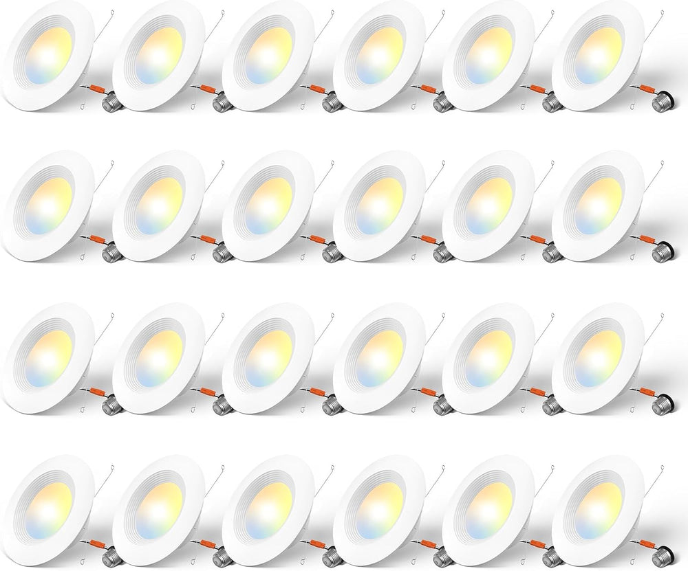 Luces empotrables Amico 24 Pack 5/6", 5CCT borde deflector blanco