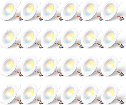 Luces empotrables Amico 24 Pack 5/6", 5CCT borde deflector blanco