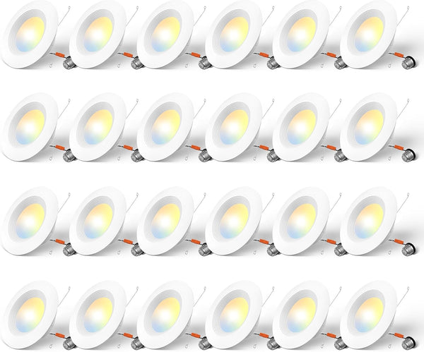 Luces empotrables Amico 24 Pack 5/6", 5CCT borde deflector blanco