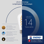 Bombillas LED Edison FLSNT, 40W, 6 pack, vintage, filamento espiral.