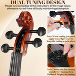 Juego de violín Kmise acústico 4/4, con estuche, colofonia y cuerdas.