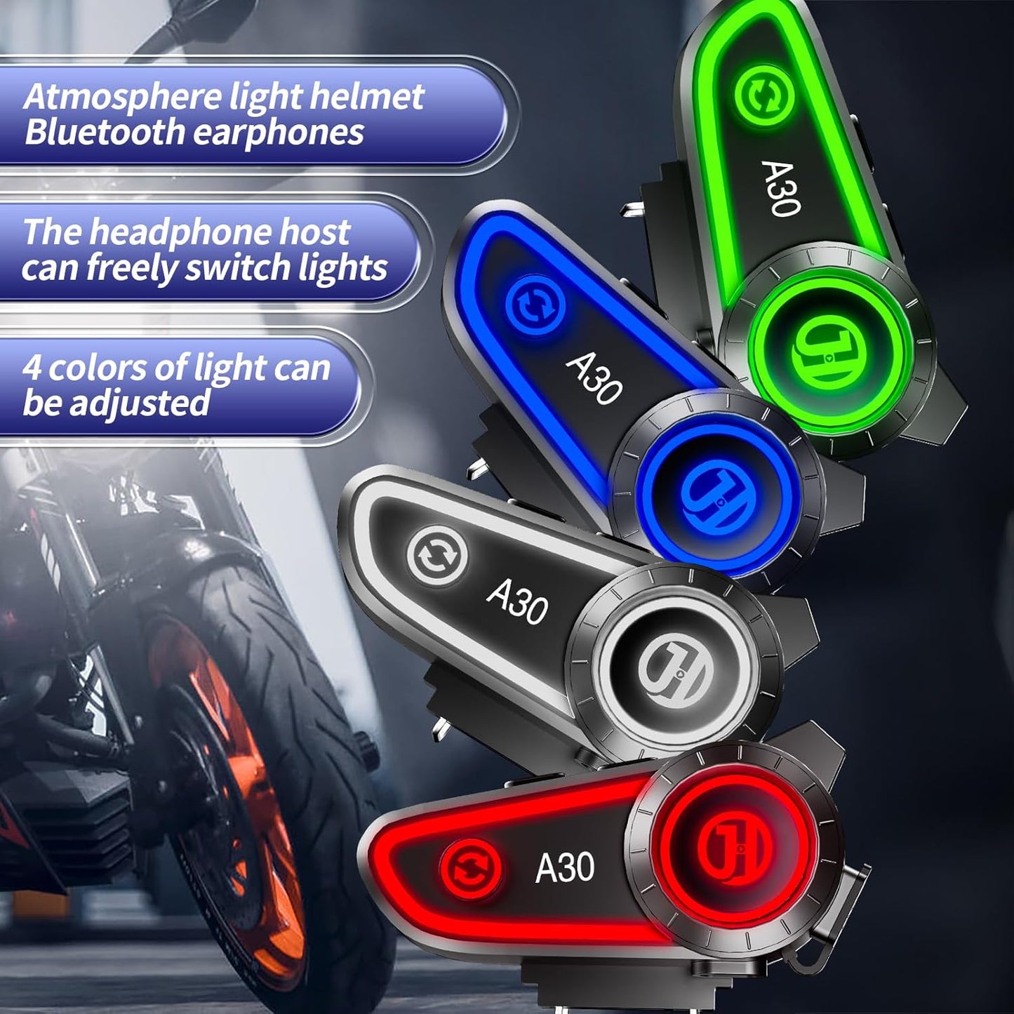 JZAQ - Altavoces para casco de motocicleta A30