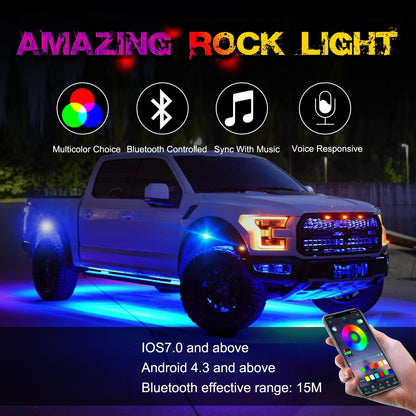 Kit de 12 luces LED-RGB, coche, todoterreno, 4x4, camión,(USADO).