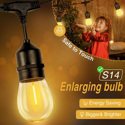 Cadena de luces solares ZJOJO con bombillas Edison para exterior — vista 3