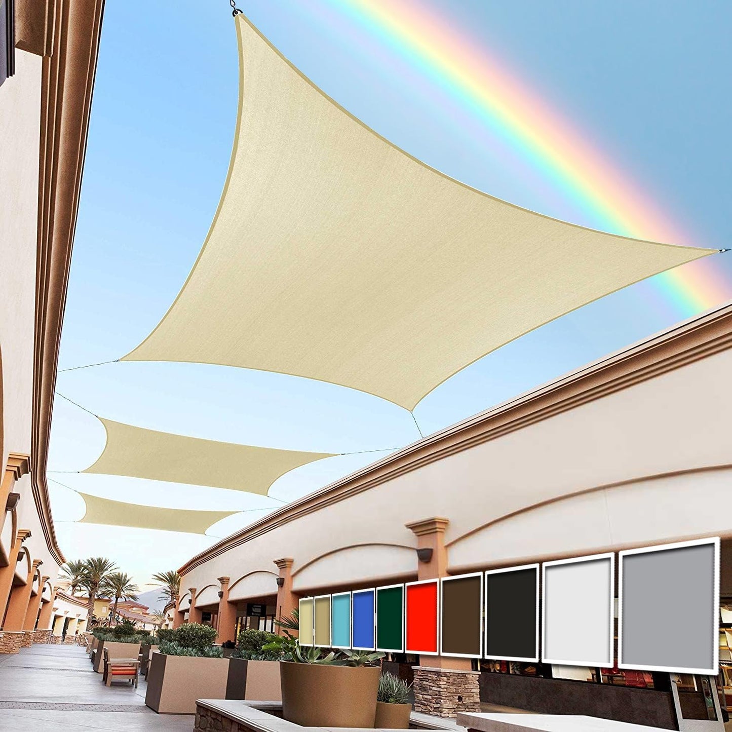Sombra, toldo de malla, 16' X 22', bloqueo de rayos UV 95%, permeable.