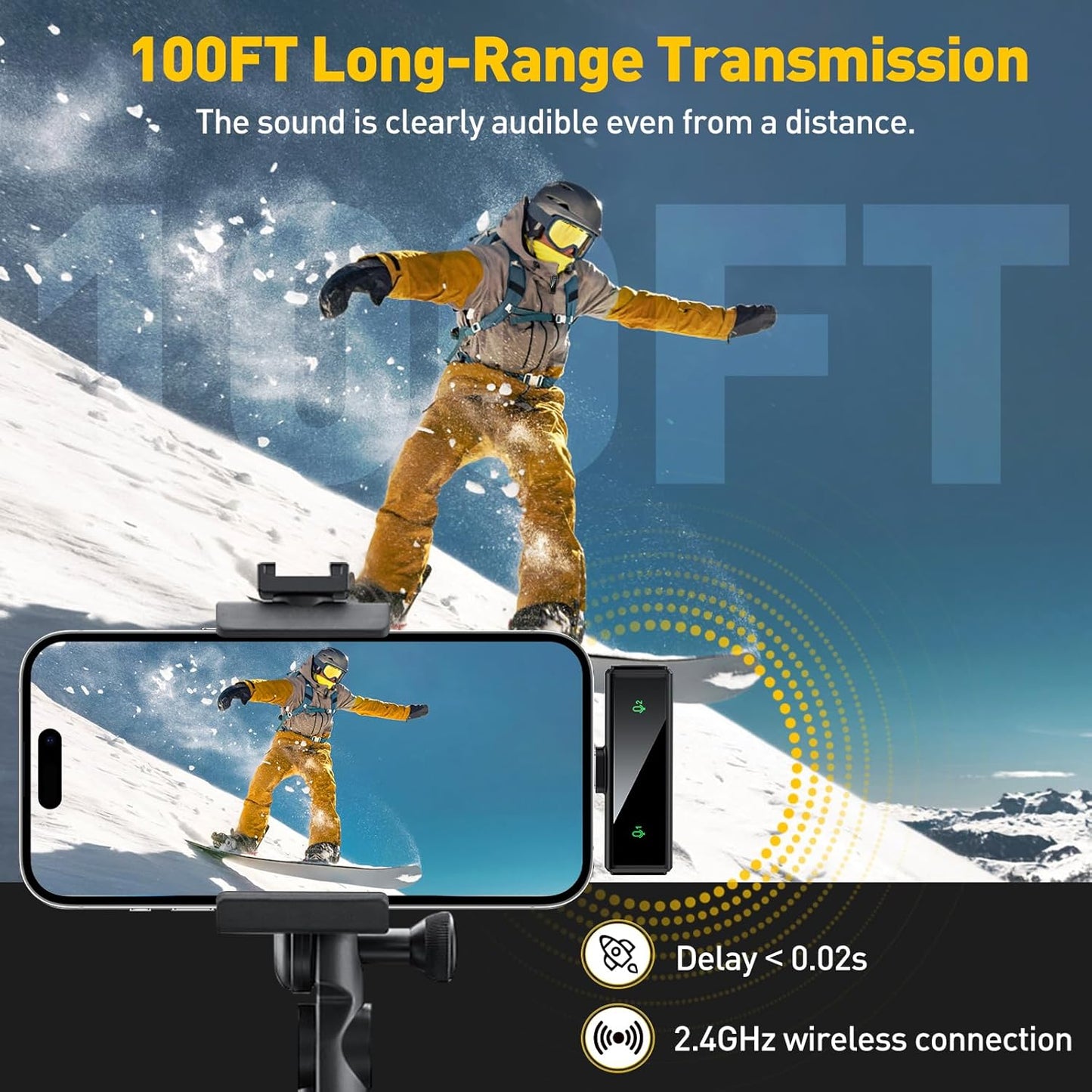 Micrófono Lavalier inalámbrico , mini micrófono USB C con cancelación de ruido