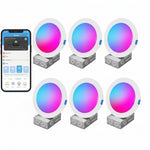 luminación empotrable Govee Smart, 6" LED RGBWW, Wi-Fi y Bluetooth.