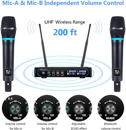 Sistema de micrófonos Kithouse S-9 inalámbricos recargables