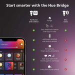 Philips Hue, Focos Inteligentes RGB, A19 10.5W, Hue Bridge Comp. con Alexa