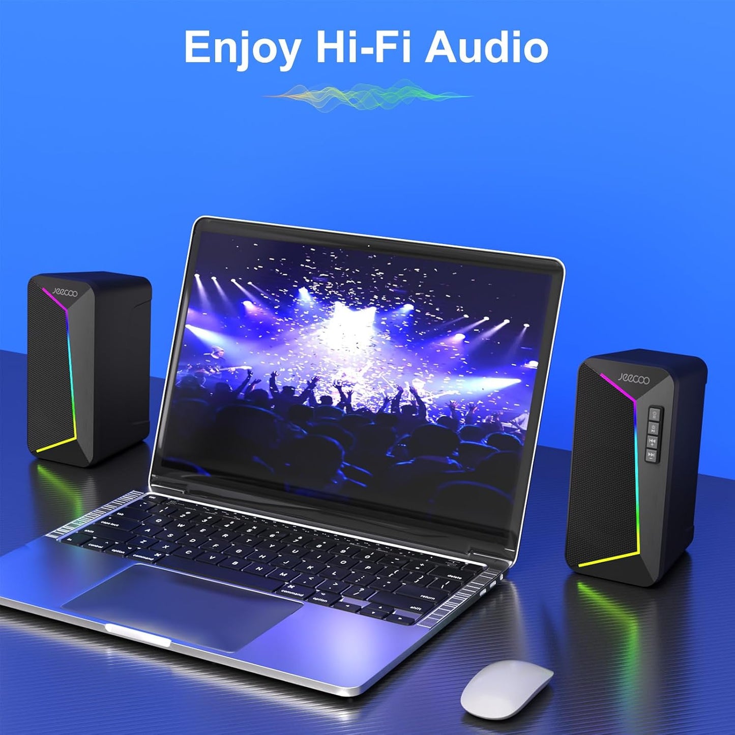 Jeecoo M30 - Altavoces Bluetooth para computadora, altavoces RGB.