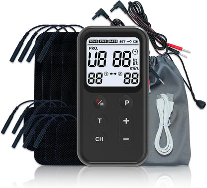 Electroestimulador Muscular EMS Recargable Masajeador Pads