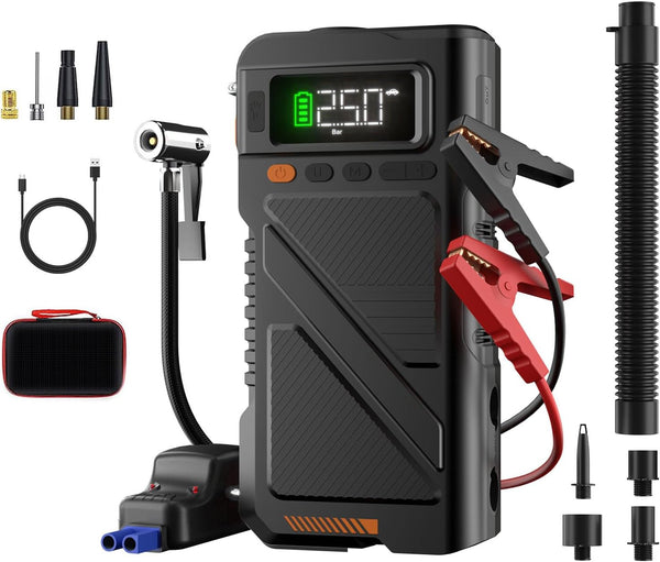 Arrancador Geeneu W150 de 8000A, inflador y bomba de desinflado