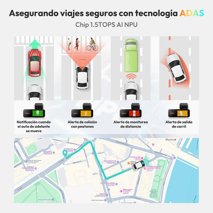 Dashcam para Auto Delantera y Trasera, BOTSLAB 4K+2K, (SIN CAJA).